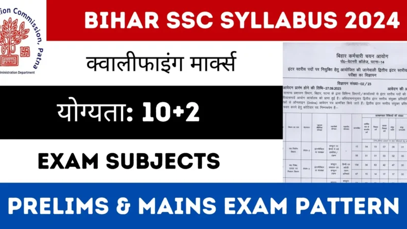 Bihar SSC Syllabus 2024: A Complete Guide for BSSC Inter-Level Syllabus